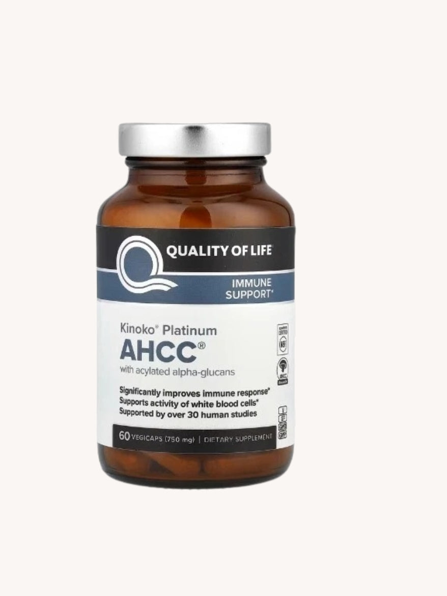 Kinoko Platinum AHCC, Immune Support, 750 mg, 60 capsules