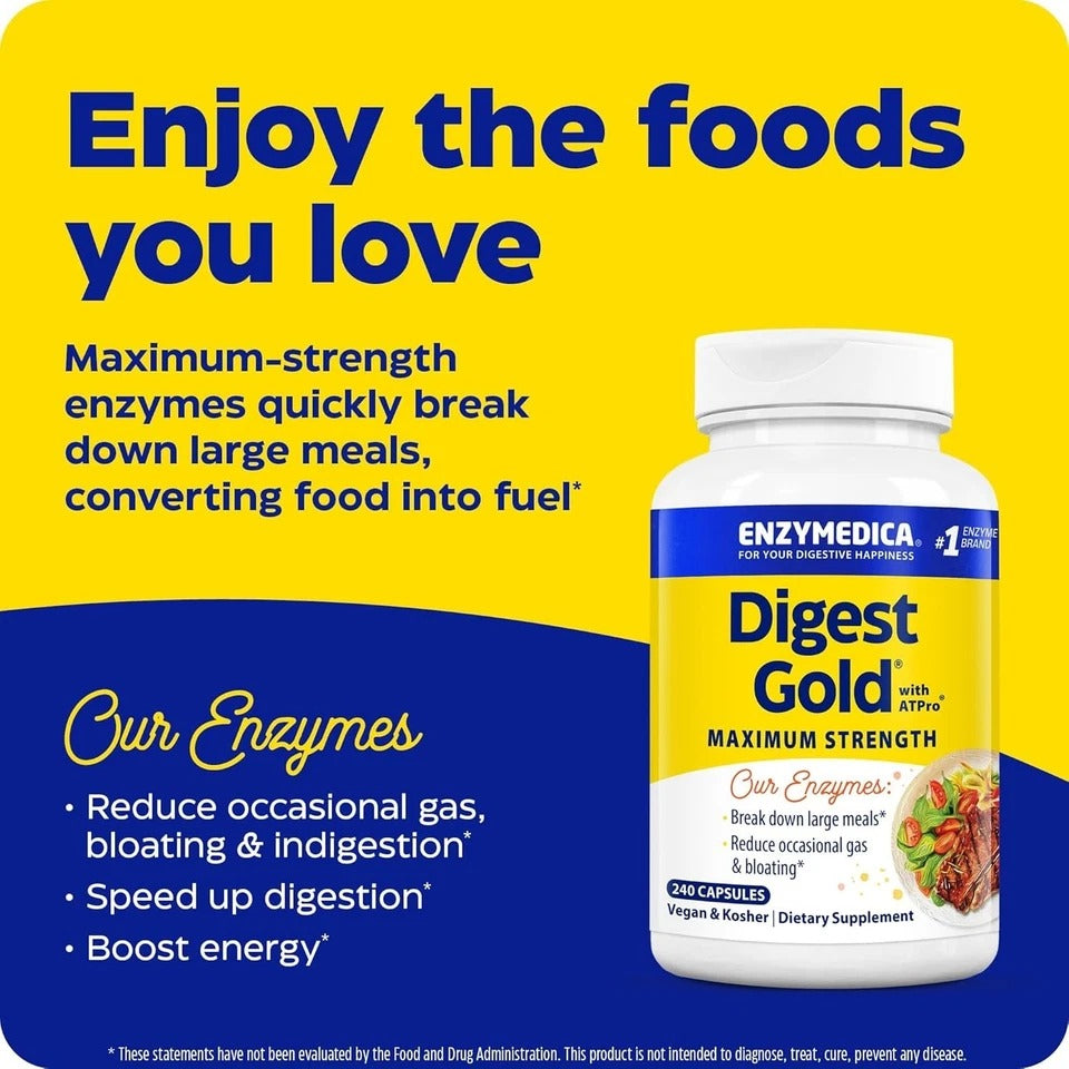 Enzymedica Digest Gold + ATPro Maximum Strength 240 Capsules