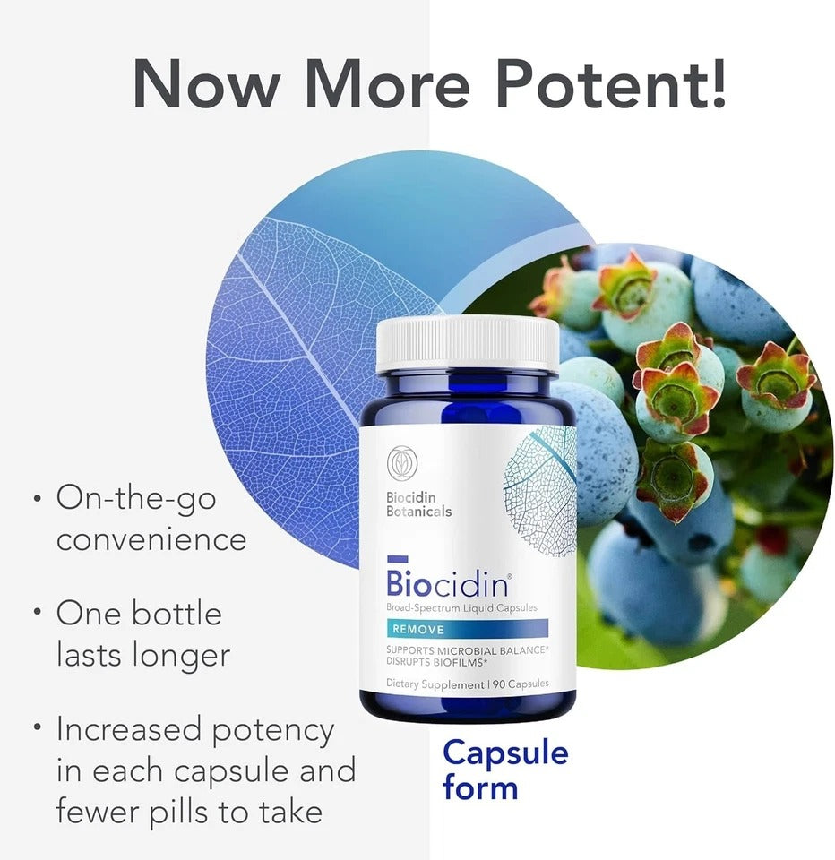 Biocidin 90 Capsules Gut Detox Cleanse Biofilm Support