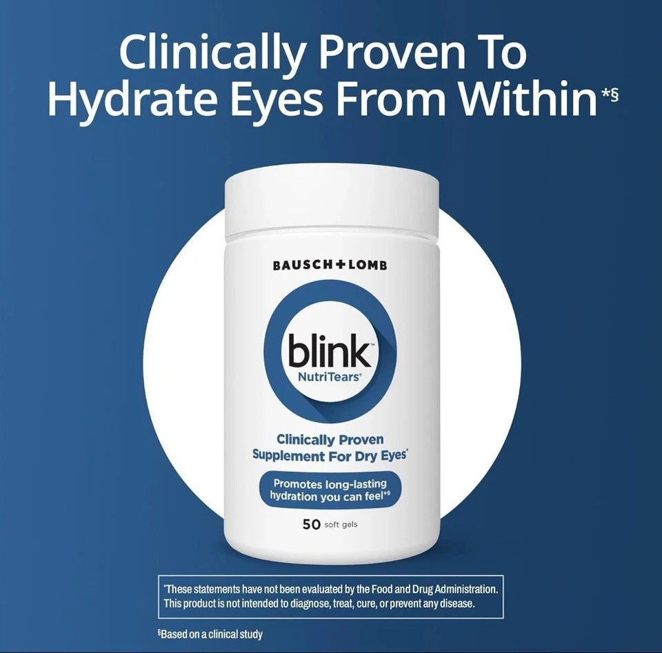 Lomb blink NutriTears Supplement Dry Eyes 50 Soft Gels