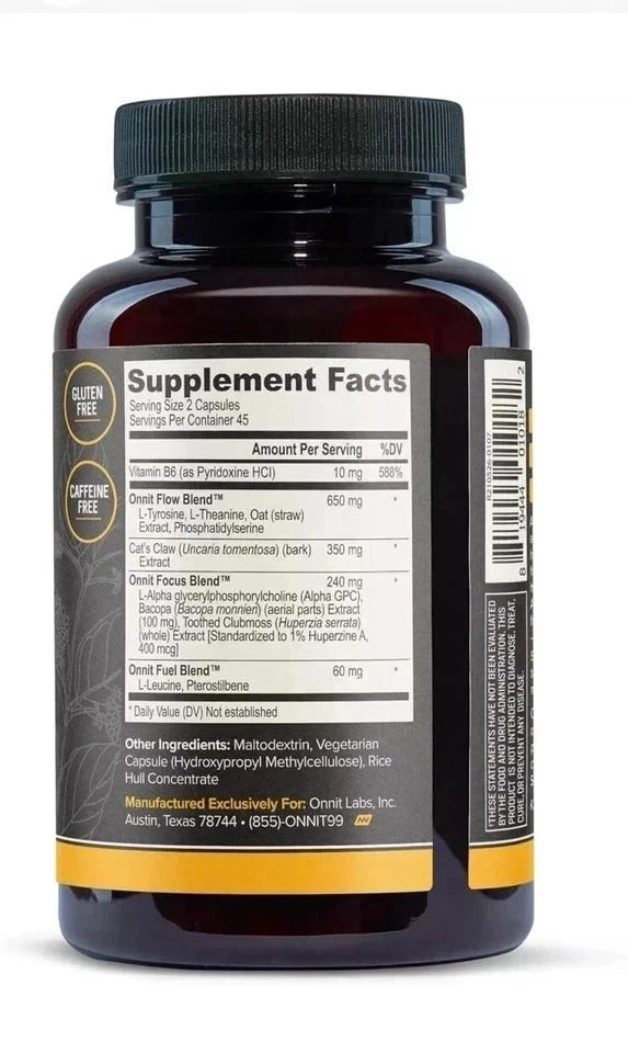 Alpha Brain Memory & Focus Dietary Supplements- 90 Capsules